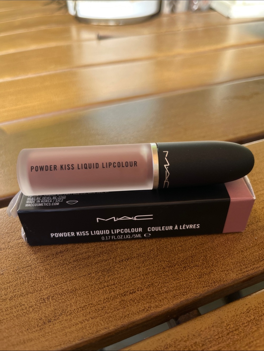 MAC Cosmetics Powder Kiss Liquid Lipcolour — Mauve pink. Color 950 it’s personal